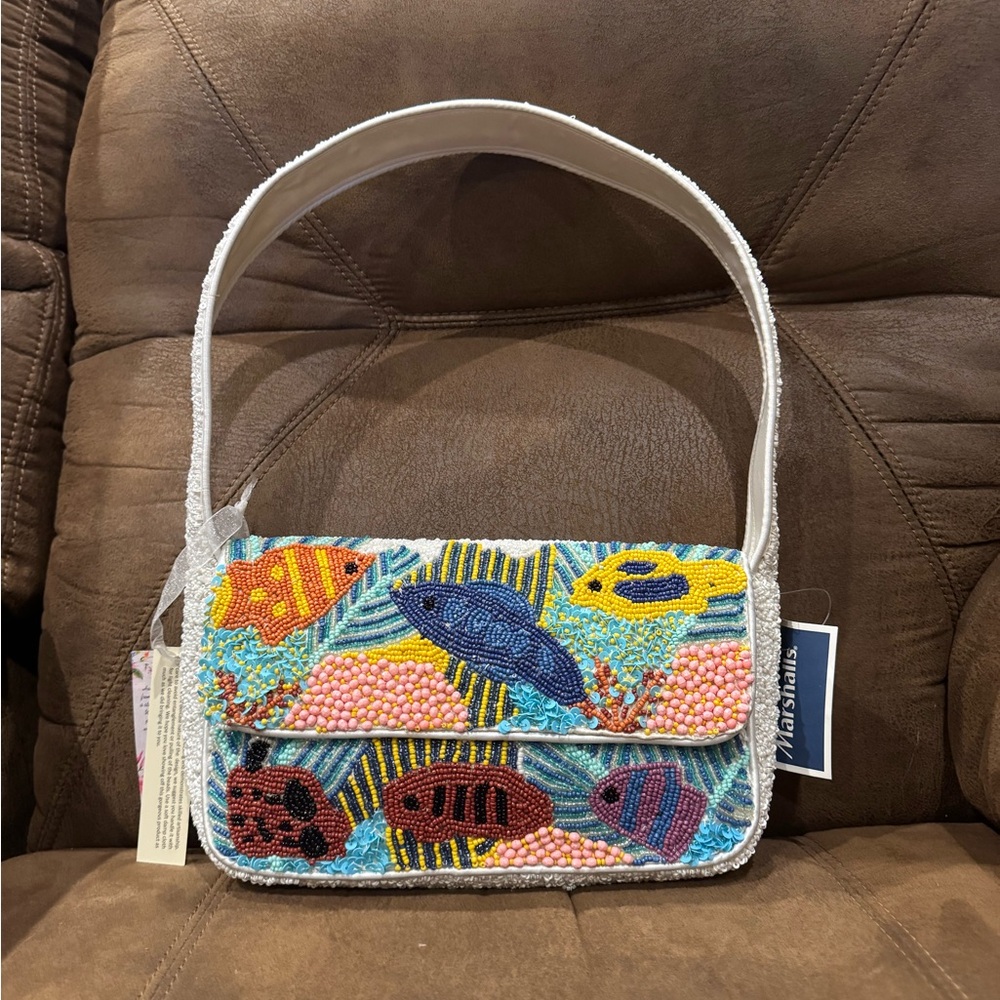 VIRAL Marshalls Beaded Fish Design Bag